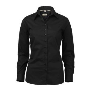OM07 Black stretch poplin