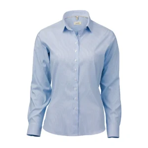 OM04 Light blue/white stribet fine oxford