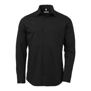 OM07 Black stretch poplin