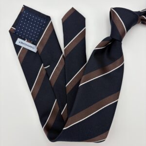 OMS018 Navy/mocha stribet slips