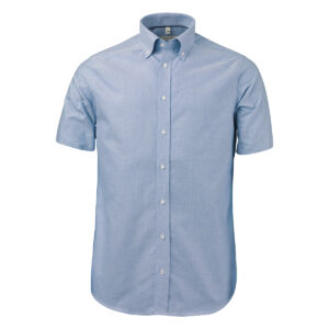 OM05 SS Light blue stretch oxford
