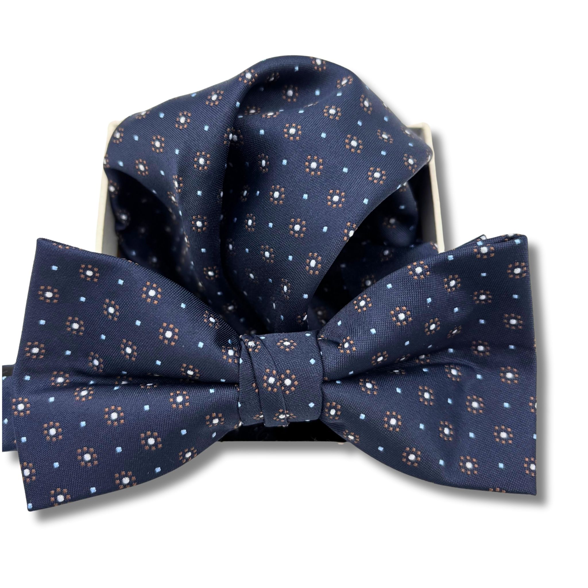 B0016 Navy prikket butterfly