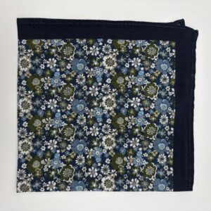 H0002 Navy/grøn blomstret pynteklud