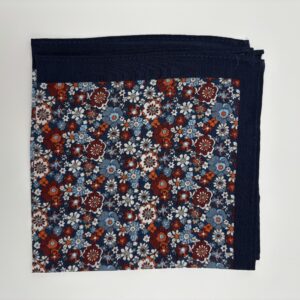 H0003 Navy/Rust blomstret pynteklud