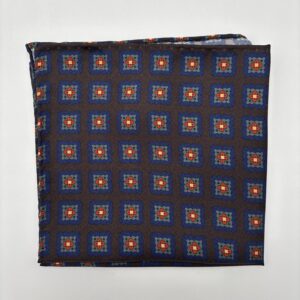 H0023 Mocca/Navy Mønstret pynteklud