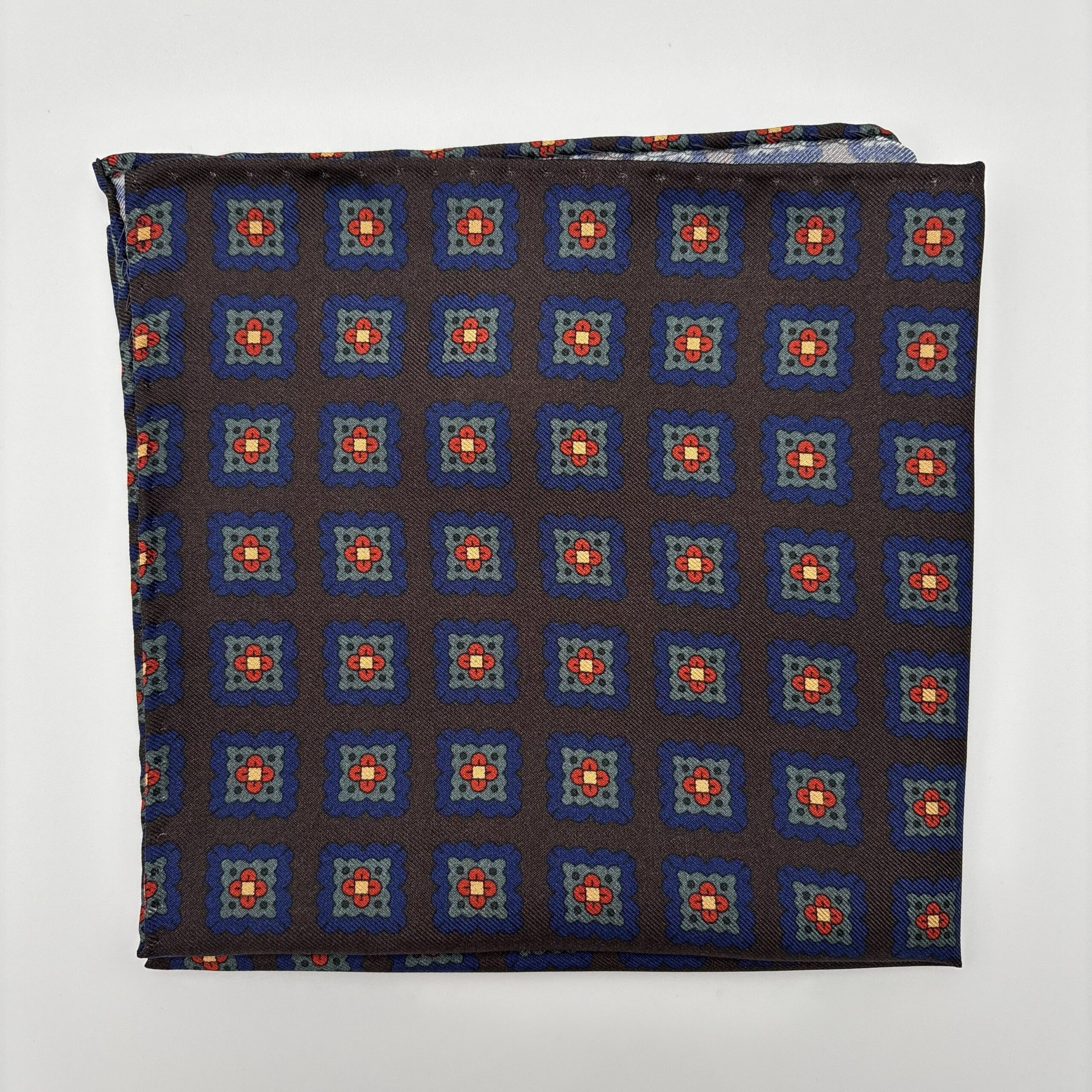 H0023 Mocca/Navy Mønstret pynteklud