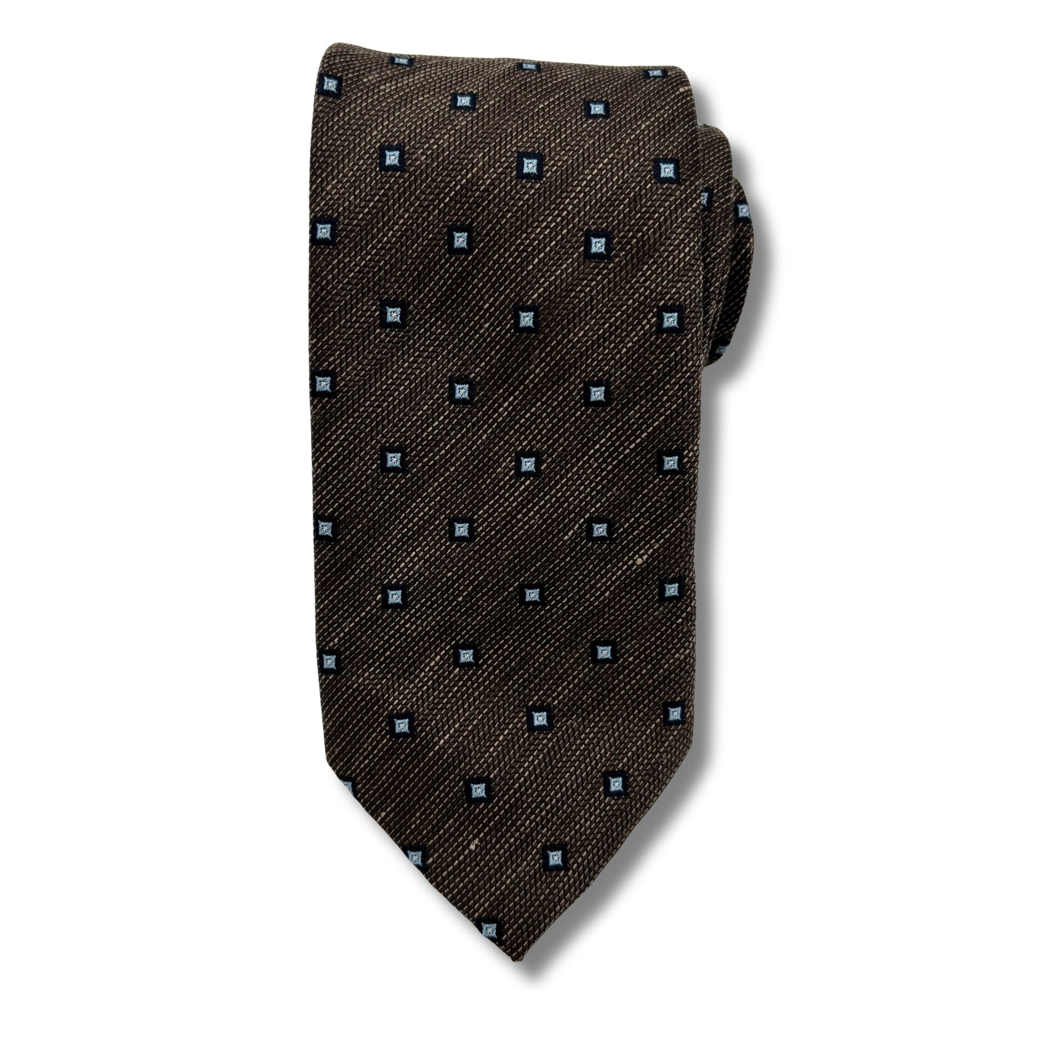 M0001 Mocca/navy mønstret slips