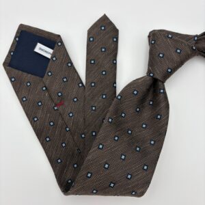 M0001 Mocca/navy mønstret slips