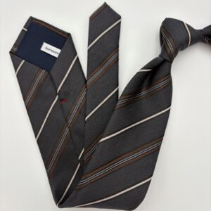 M0006 Grå/mocca stribet slips