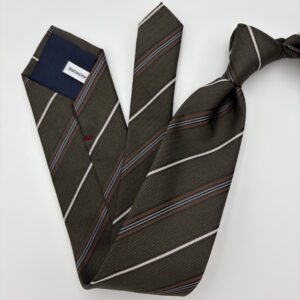 M0008 Grøn/mocca stribet slips