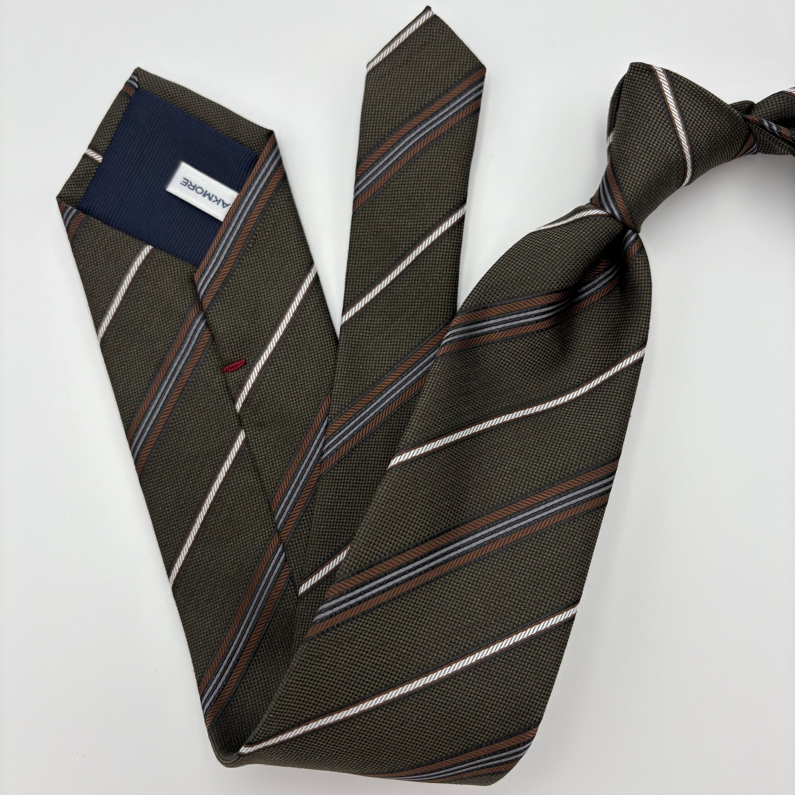 M0008 Grøn/mocca stribet slips