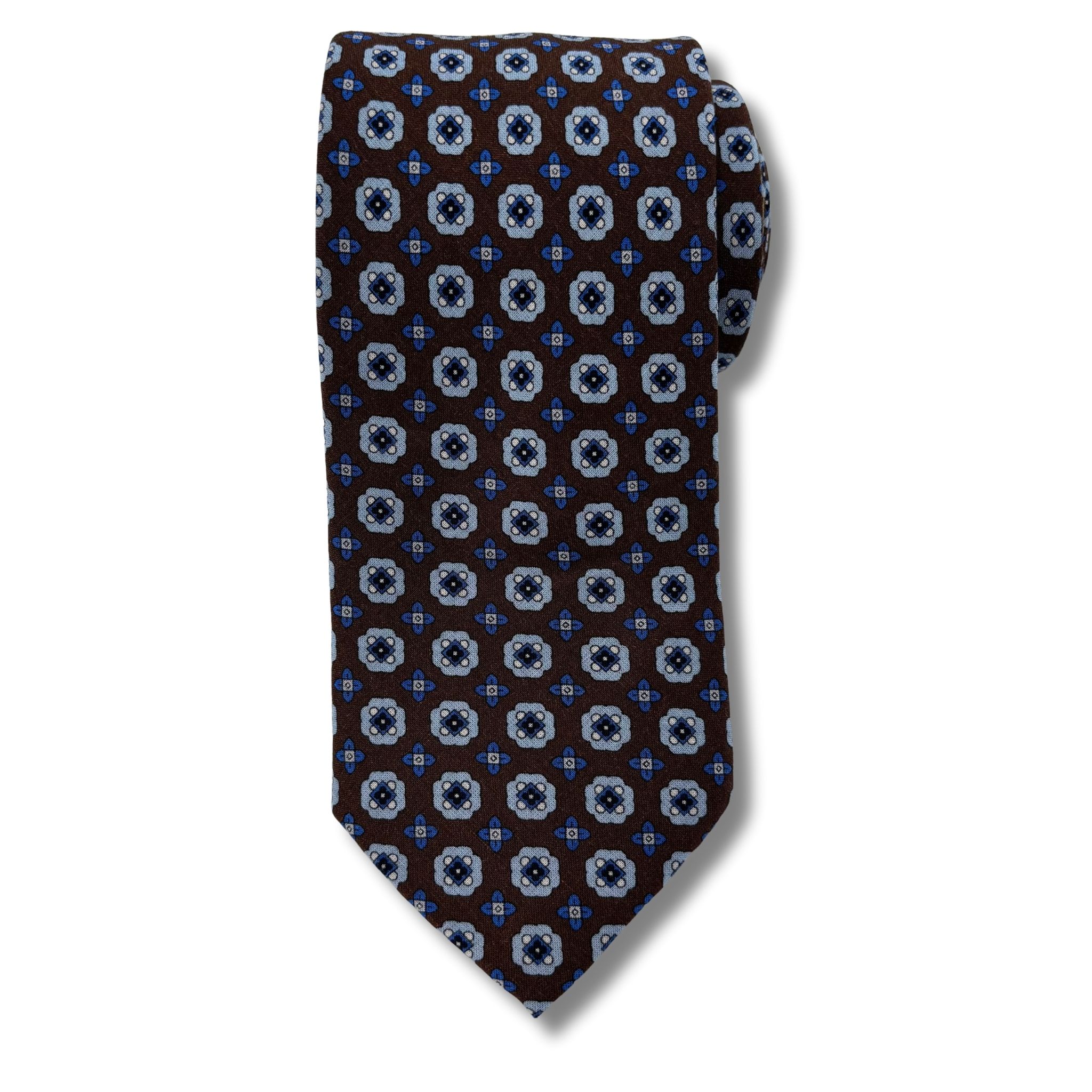 M0023 Mocca/navy Mønstret slips