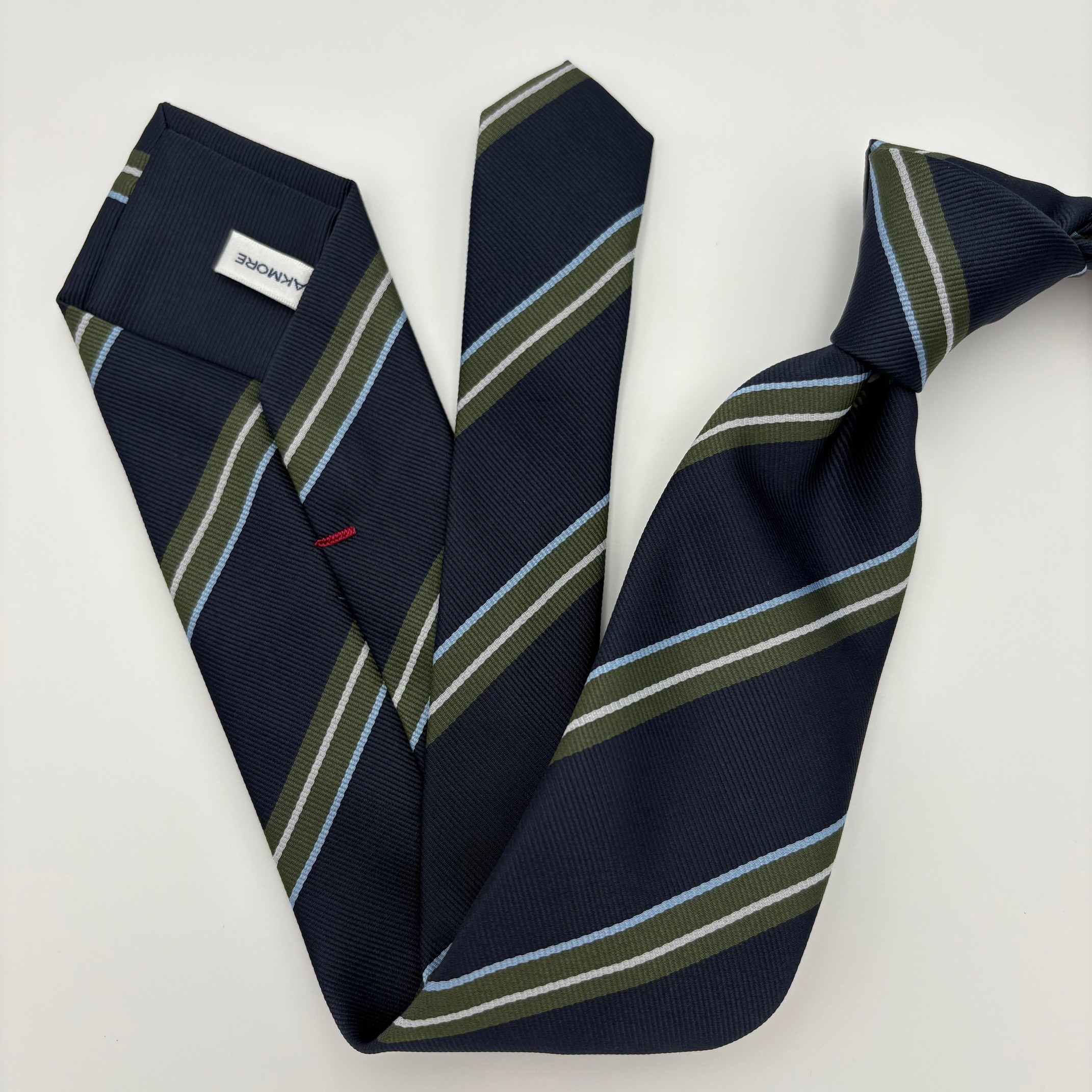 P0019 Navy/Grøn Stribet slips