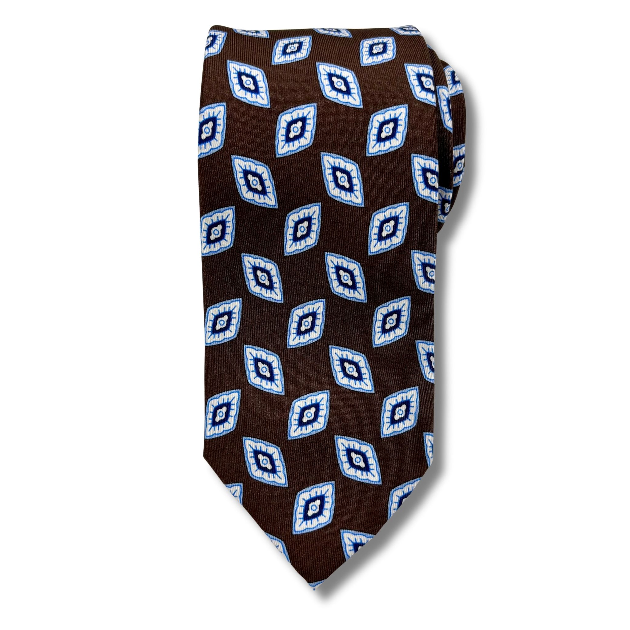 S0005 Mocca/hvid Mønstret slips