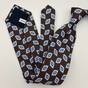 S0005 Mocca/hvid Mønstret slips