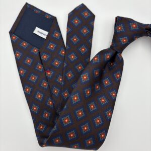 S0007 Mocca/Navy Mønstret slips