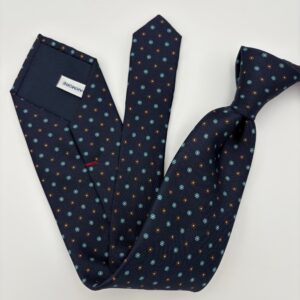 S0008 Navy/Mocca Mønstret slips