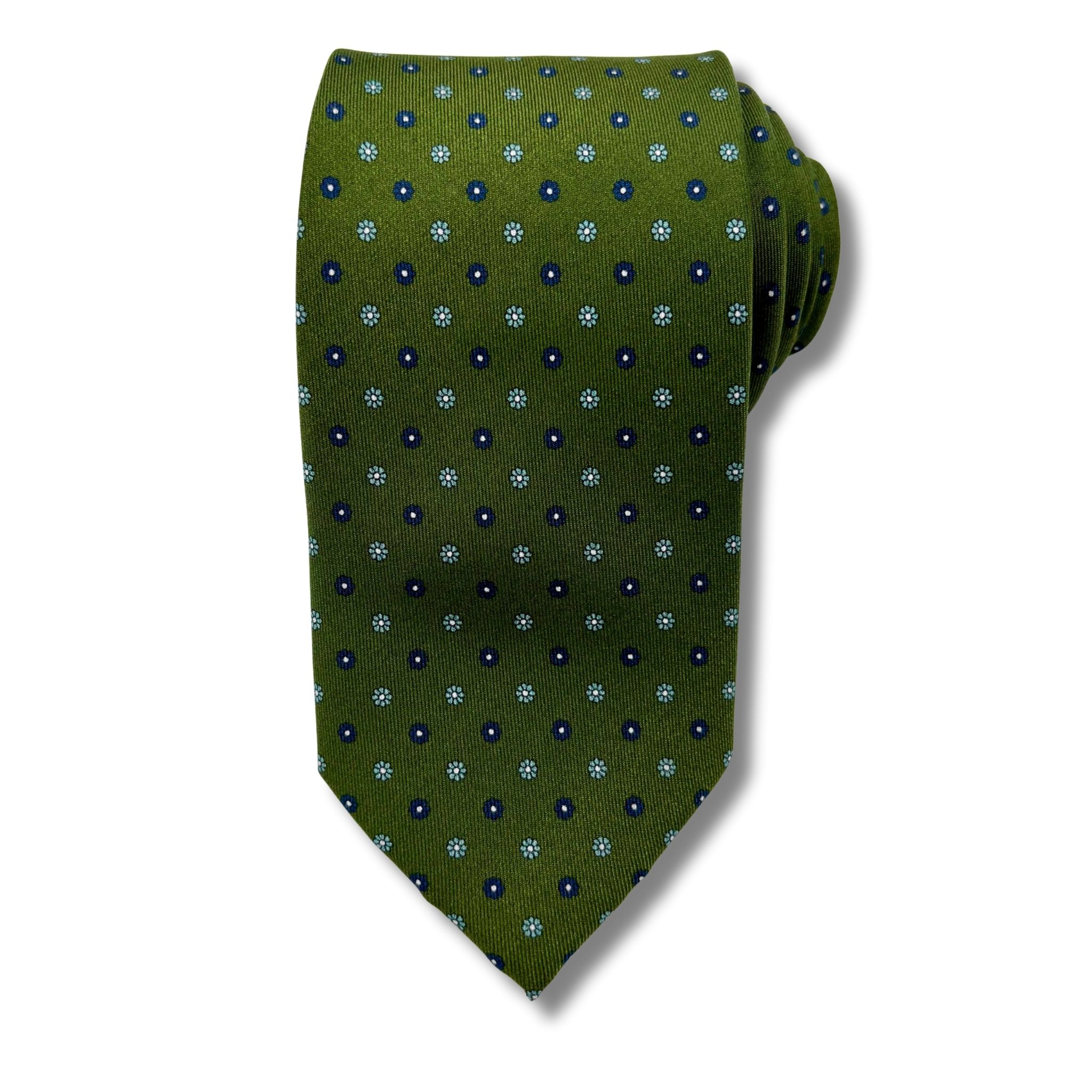 S0009 Grøn/Navy Mønstret slips