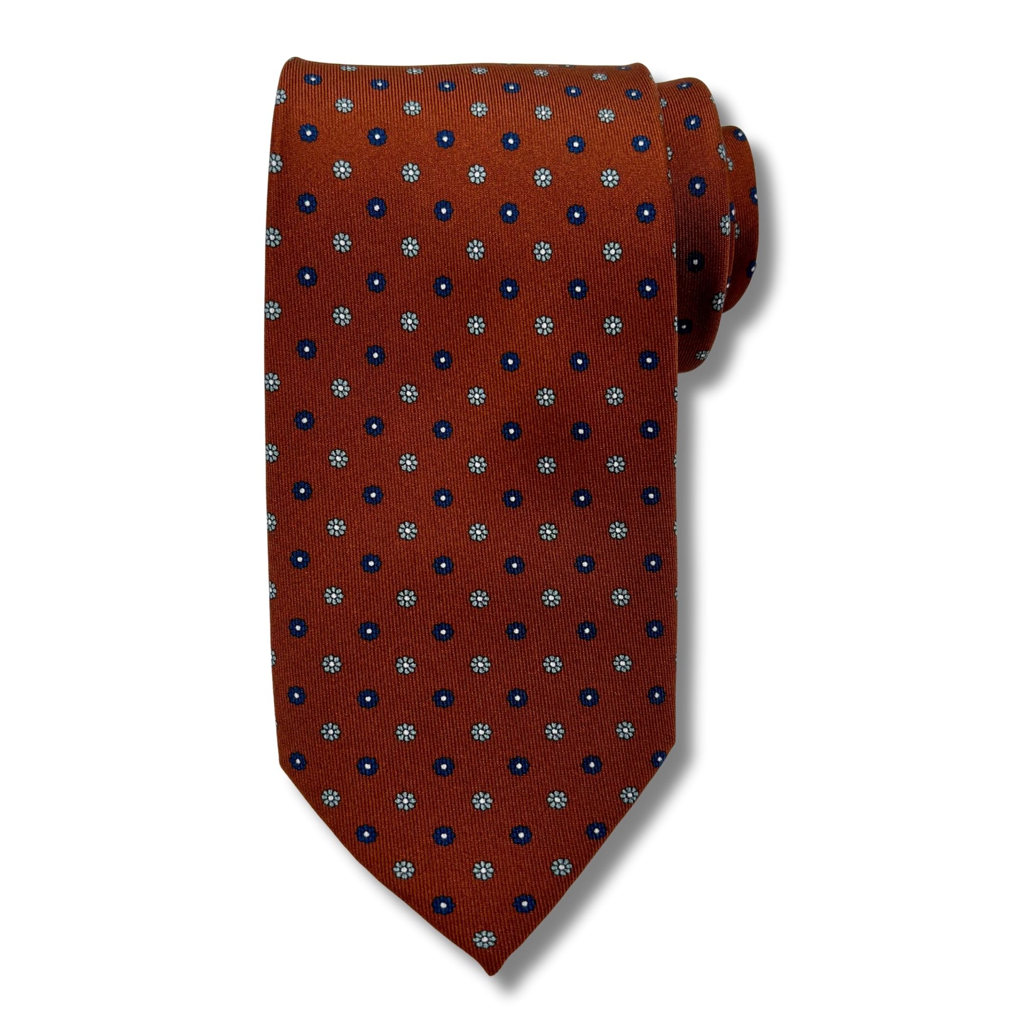 S0010 Rust/Navy Mønstret slips