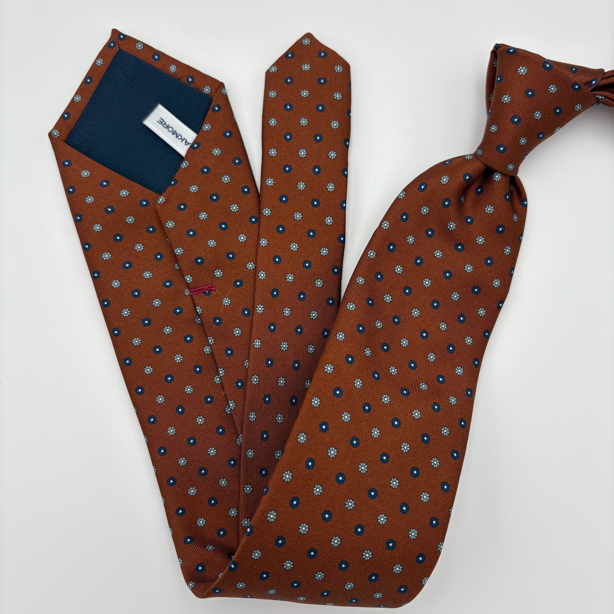 S0010 Rust/Navy Mønstret slips