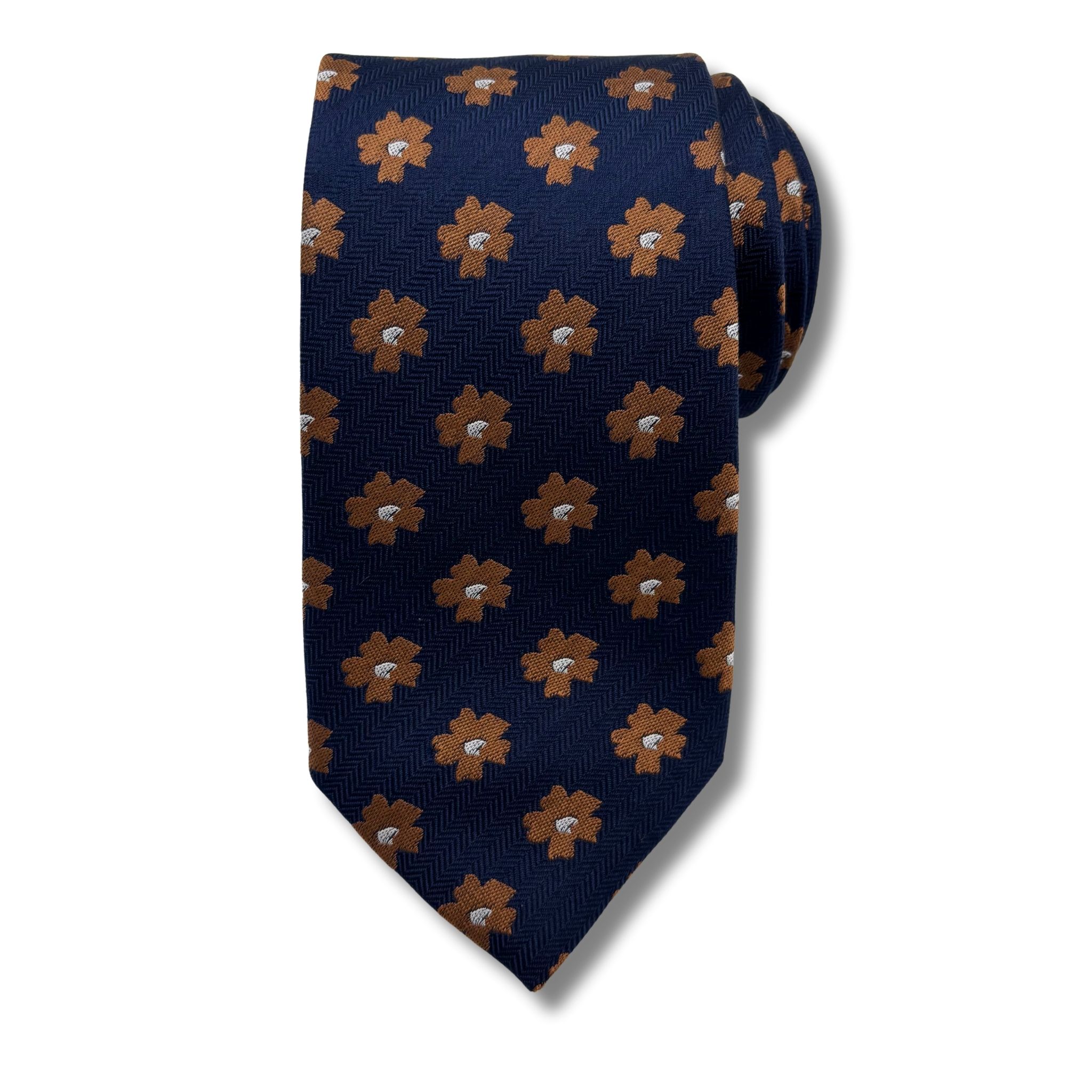 S0021 Navy/rust blomstret slips