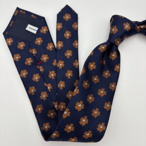 S0021 Navy/rust blomstret slips