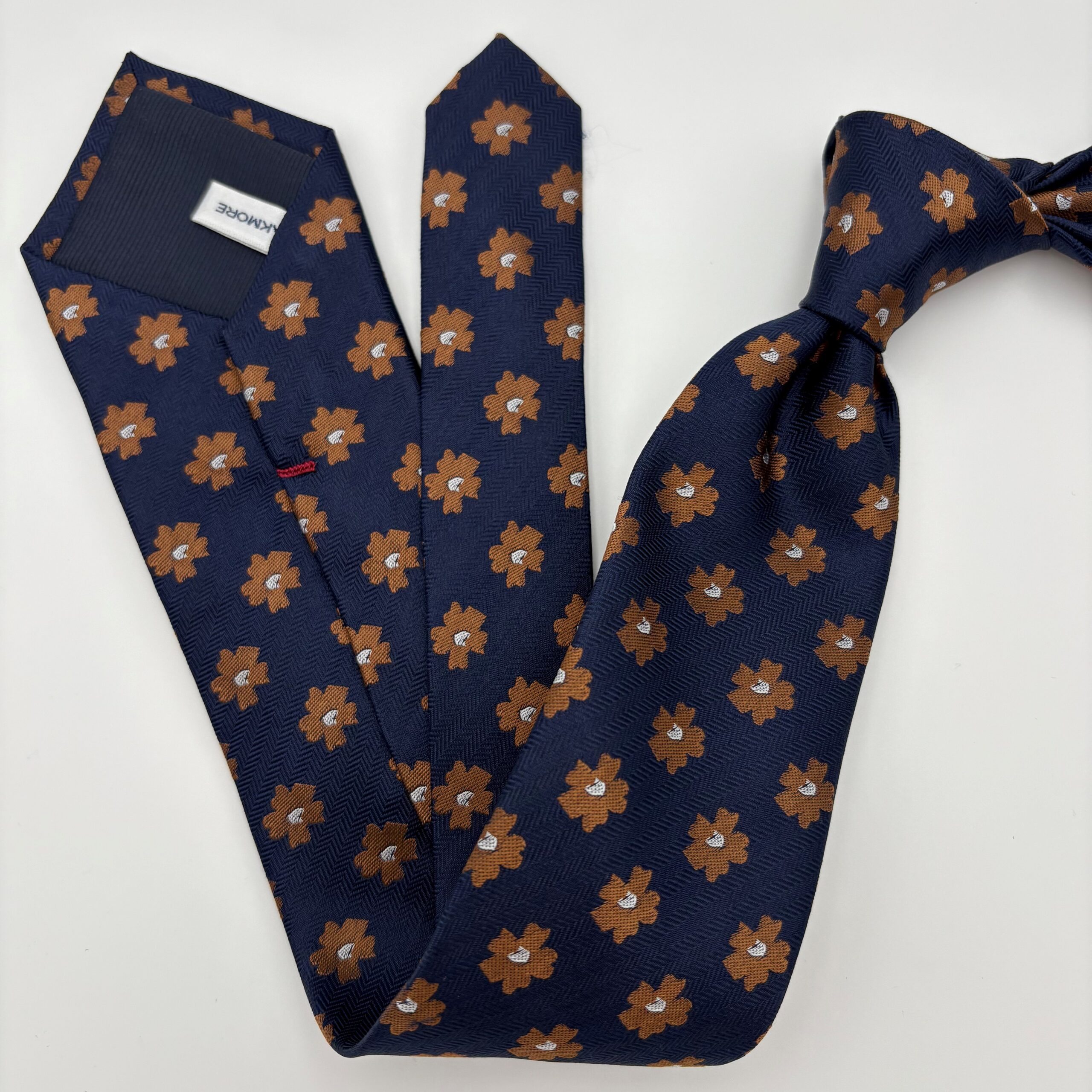 S0021 Navy/rust blomstret slips