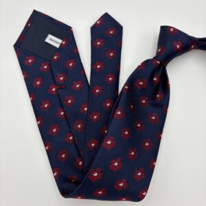 S0022 Navy/vin blomstret slips