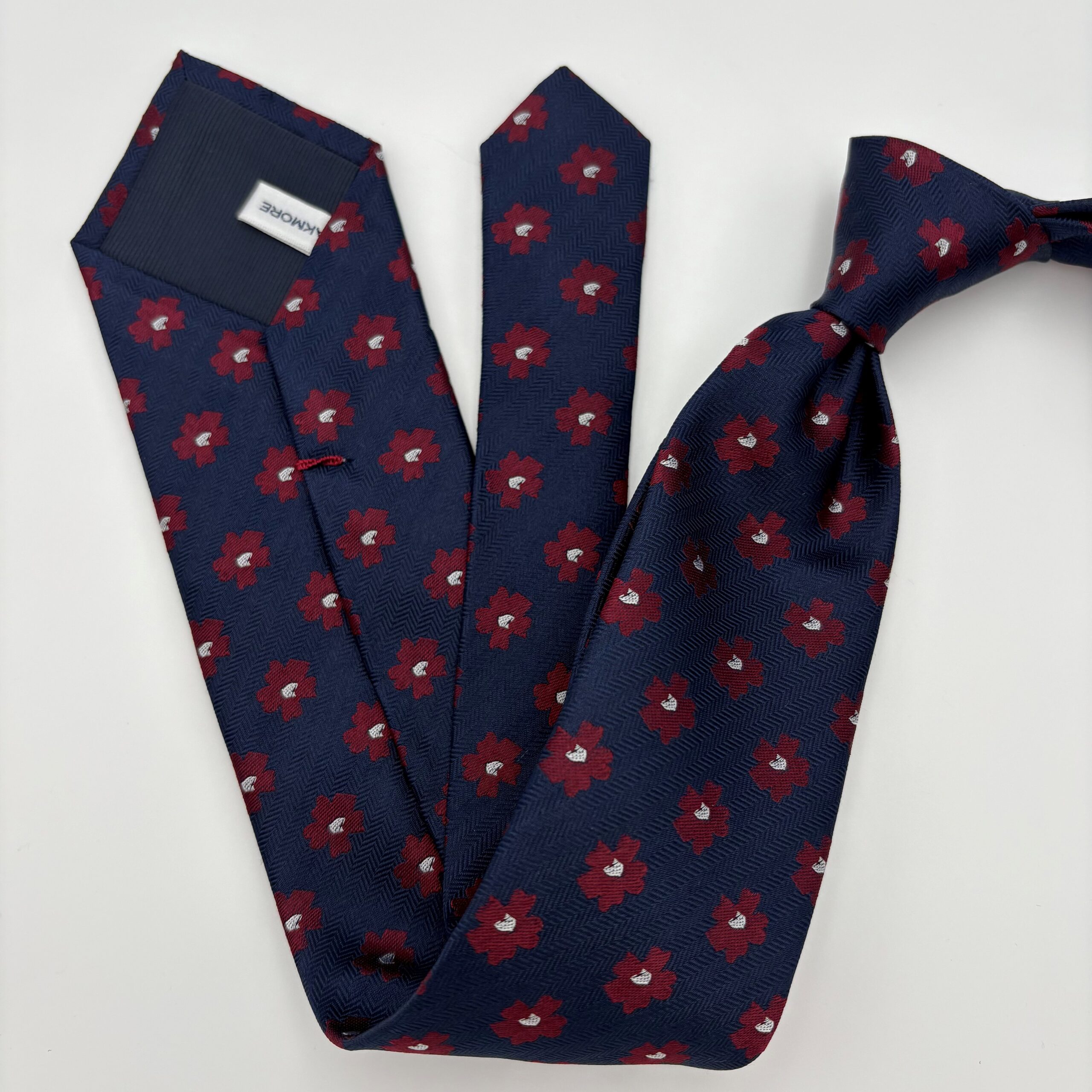 S0022 Navy/vin blomstret slips