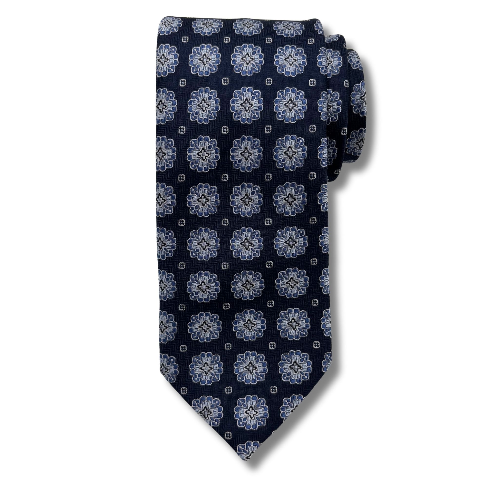 S0026 Navy blomstret slips