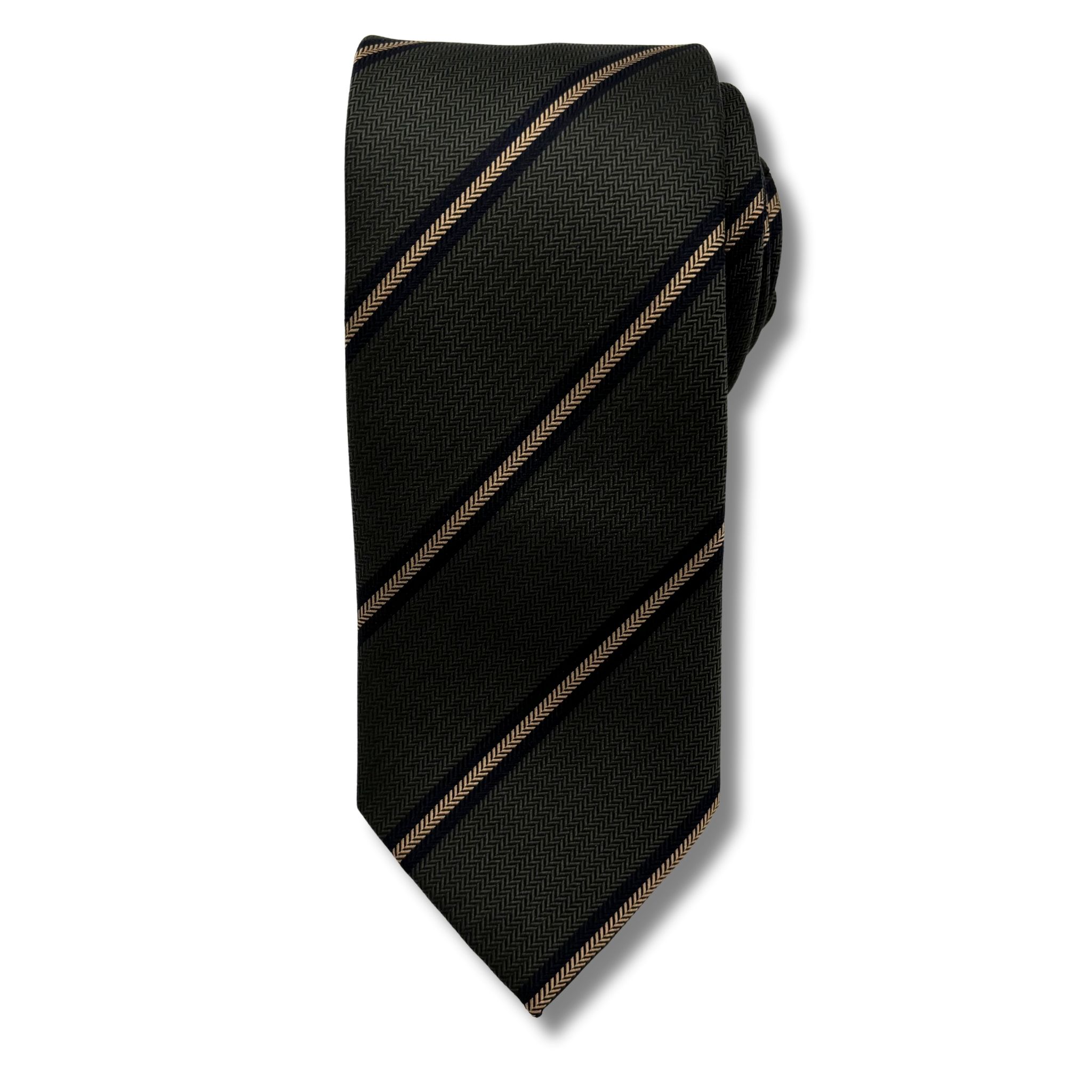 S0029 Grøn/navy stribet slips