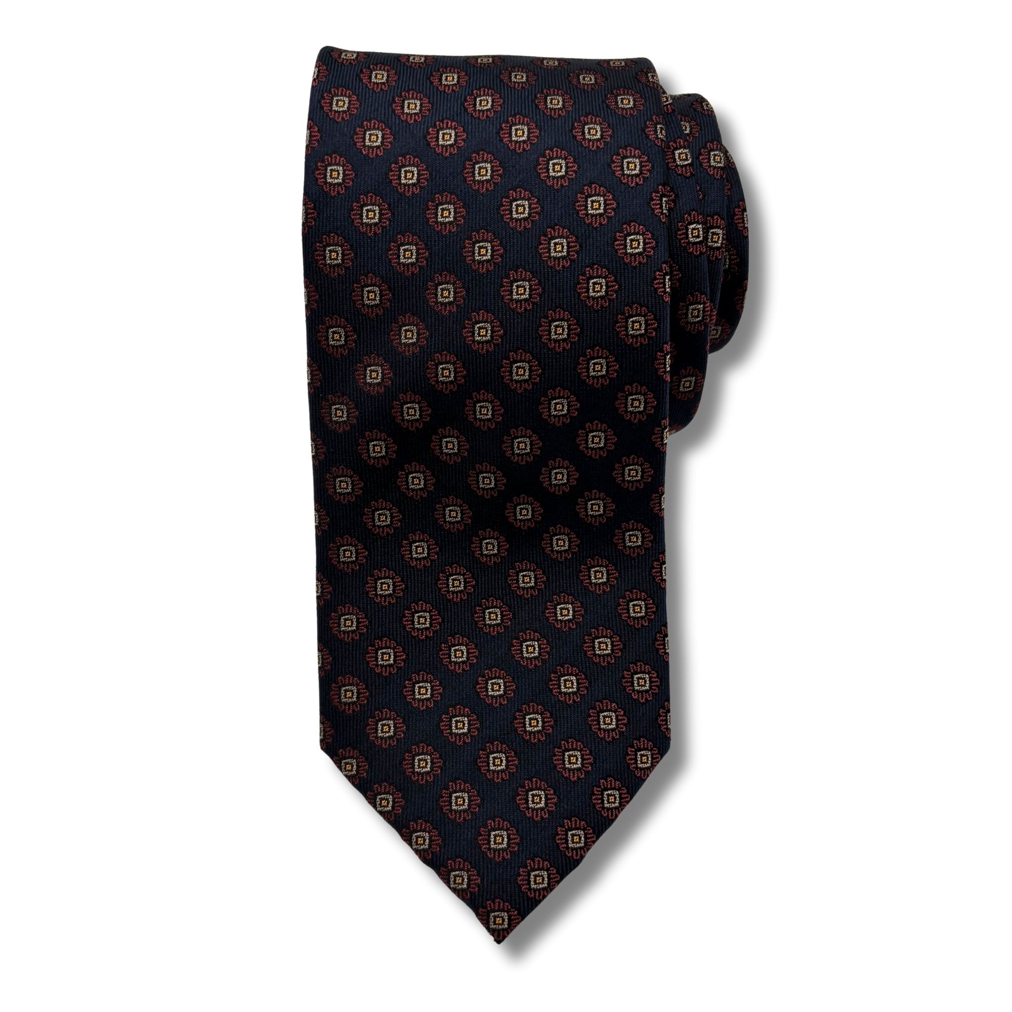 S0035 Navy/vin mønstret slips