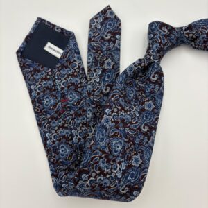 W0006 Vin/navy blomstret slips