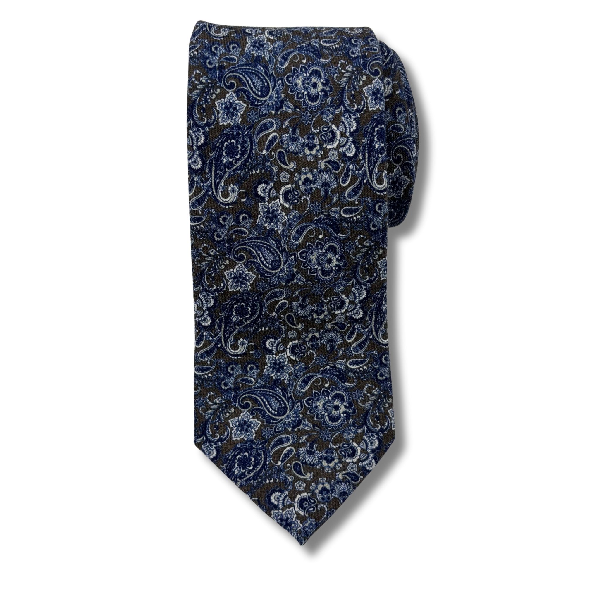 W0007 Grå/navy blomstret slips