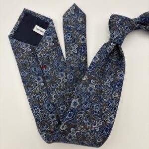 W0007 Grå/navy blomstret slips