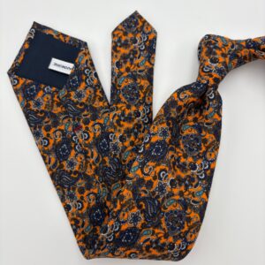 W0009 Orange/navy blomstret slips