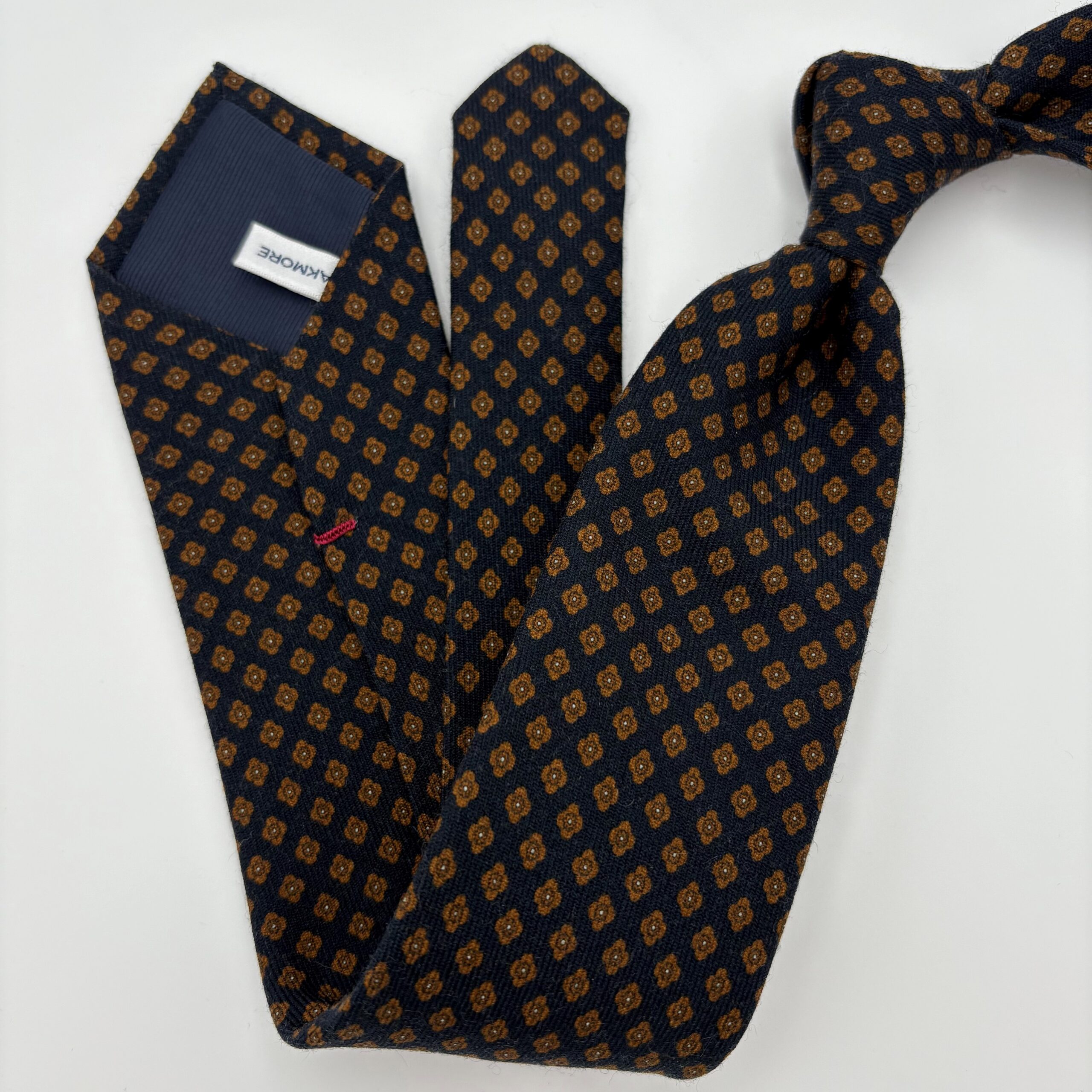 W0011 Navy/rust mønstret slips