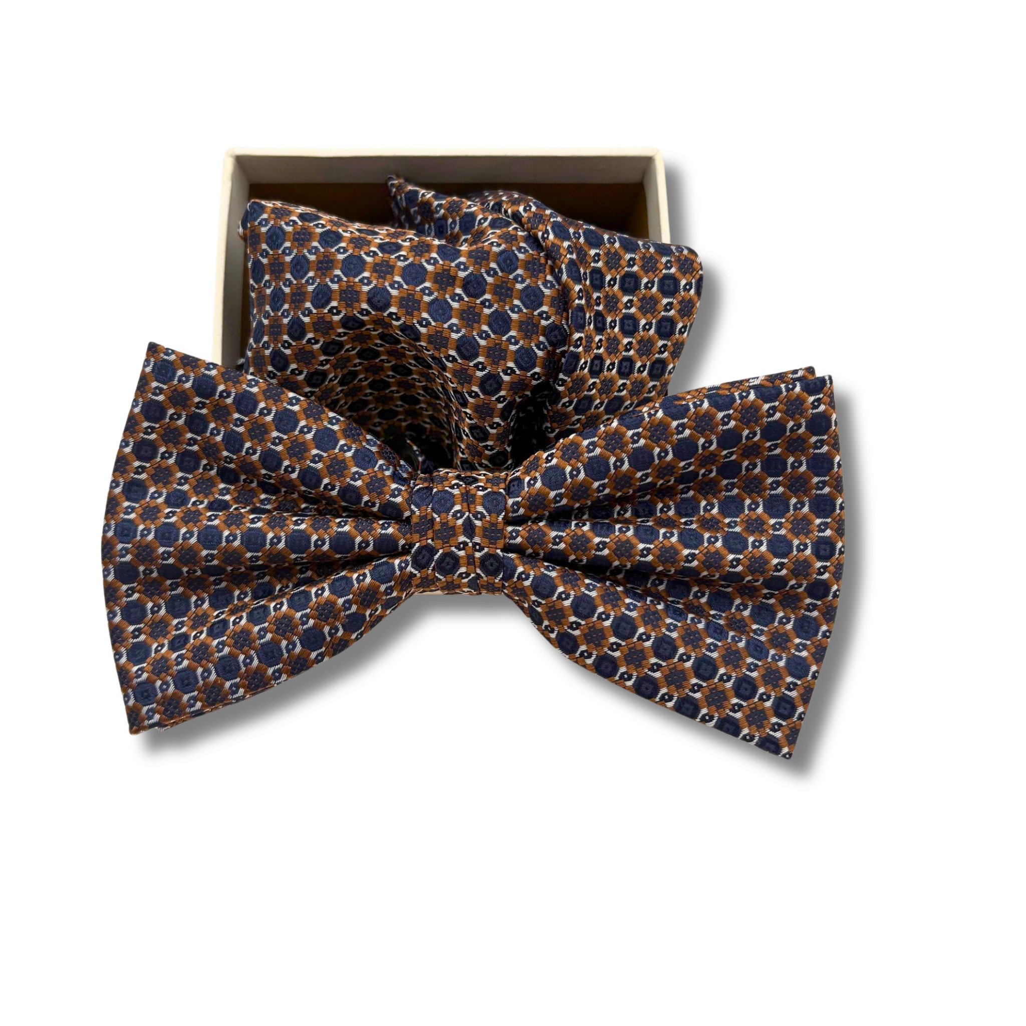 B0026 Brun/Blå Mønstret Butterfly