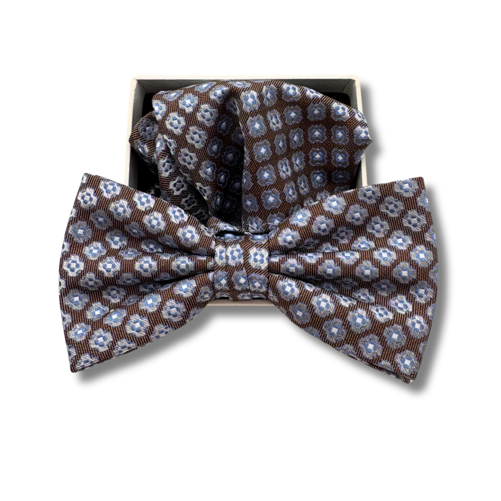 B0031 Brun/Blå Mønstret Butterfly