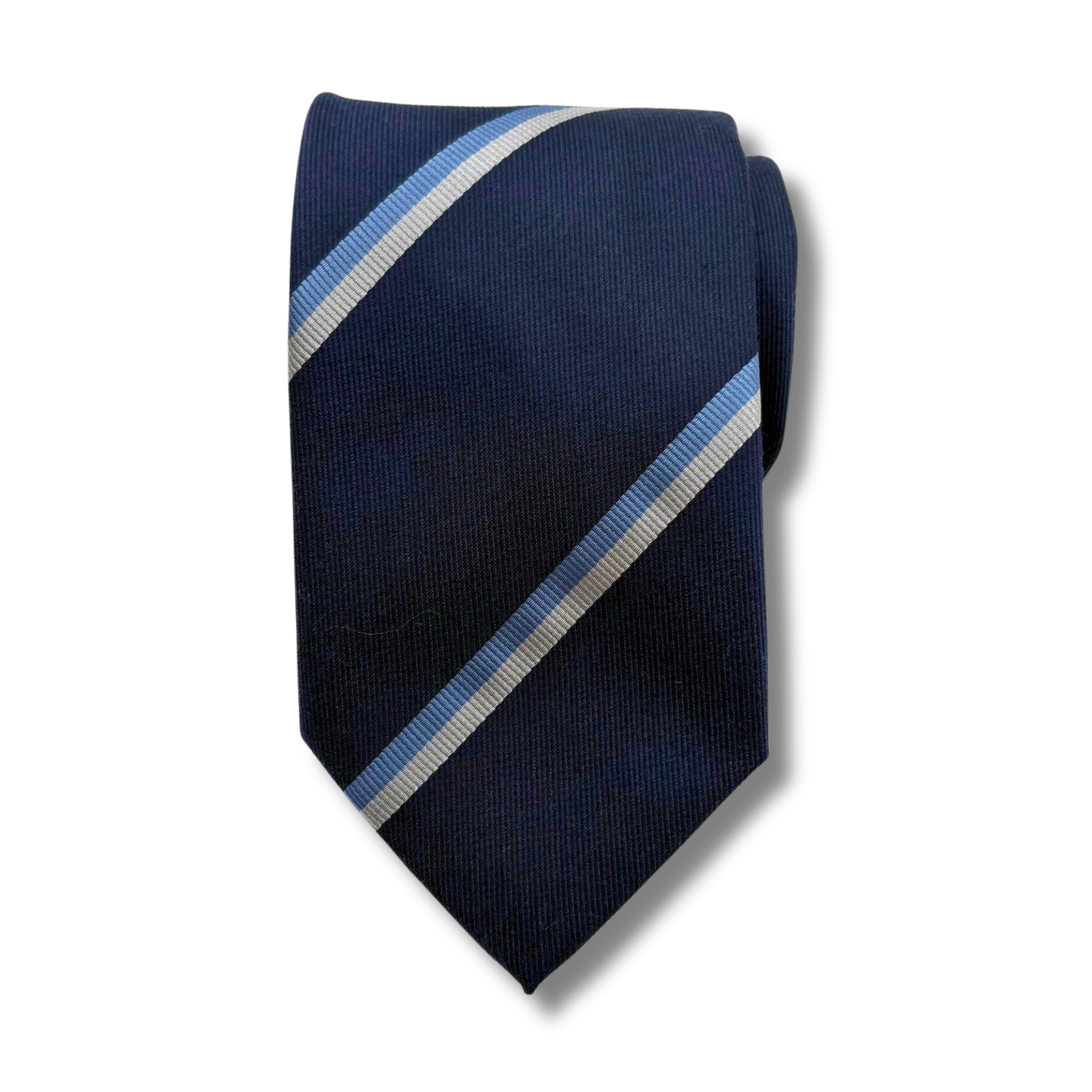 M0050 Navy/Lysblå Stribet Slips