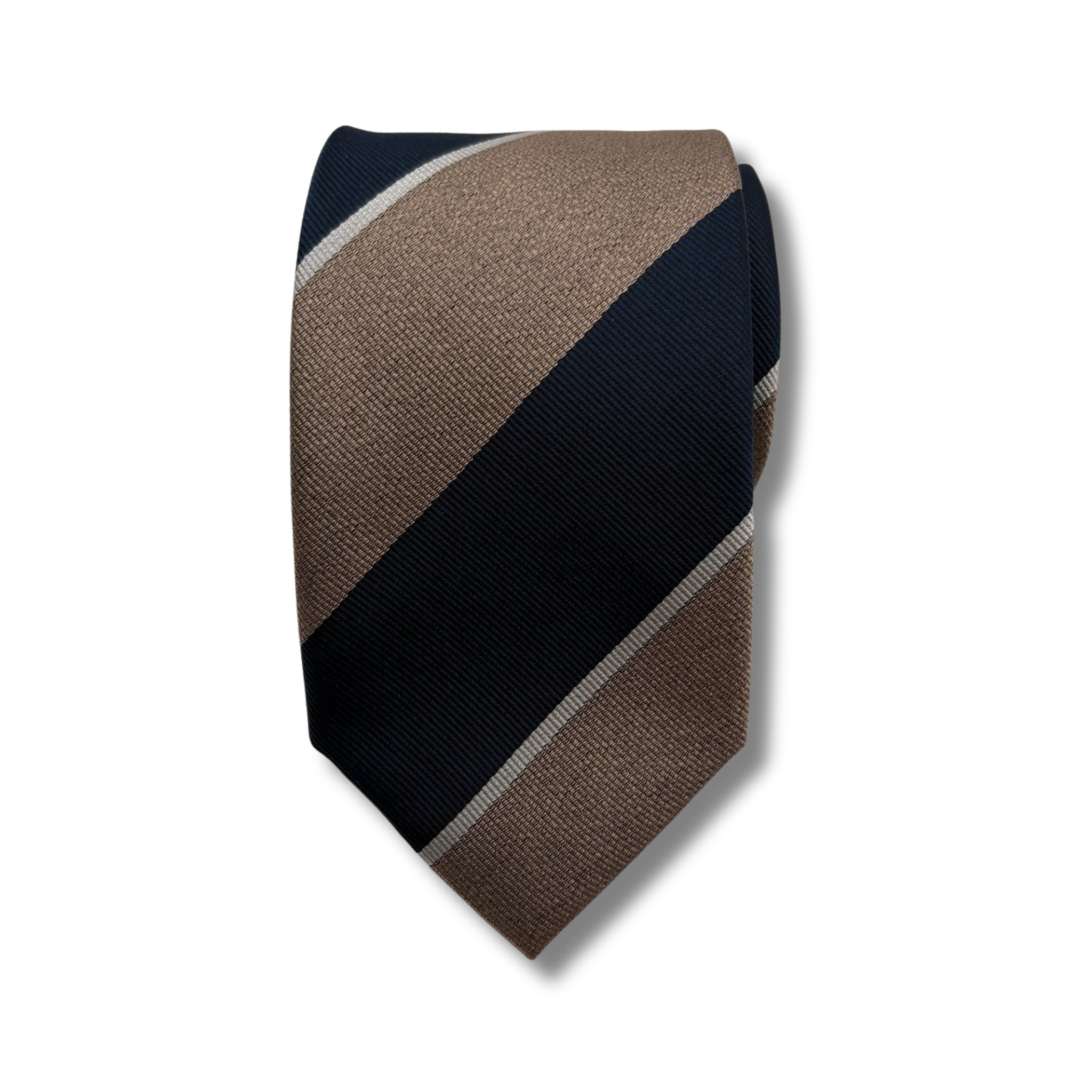 S0045 Navy/Gråbrun Stribet Slips