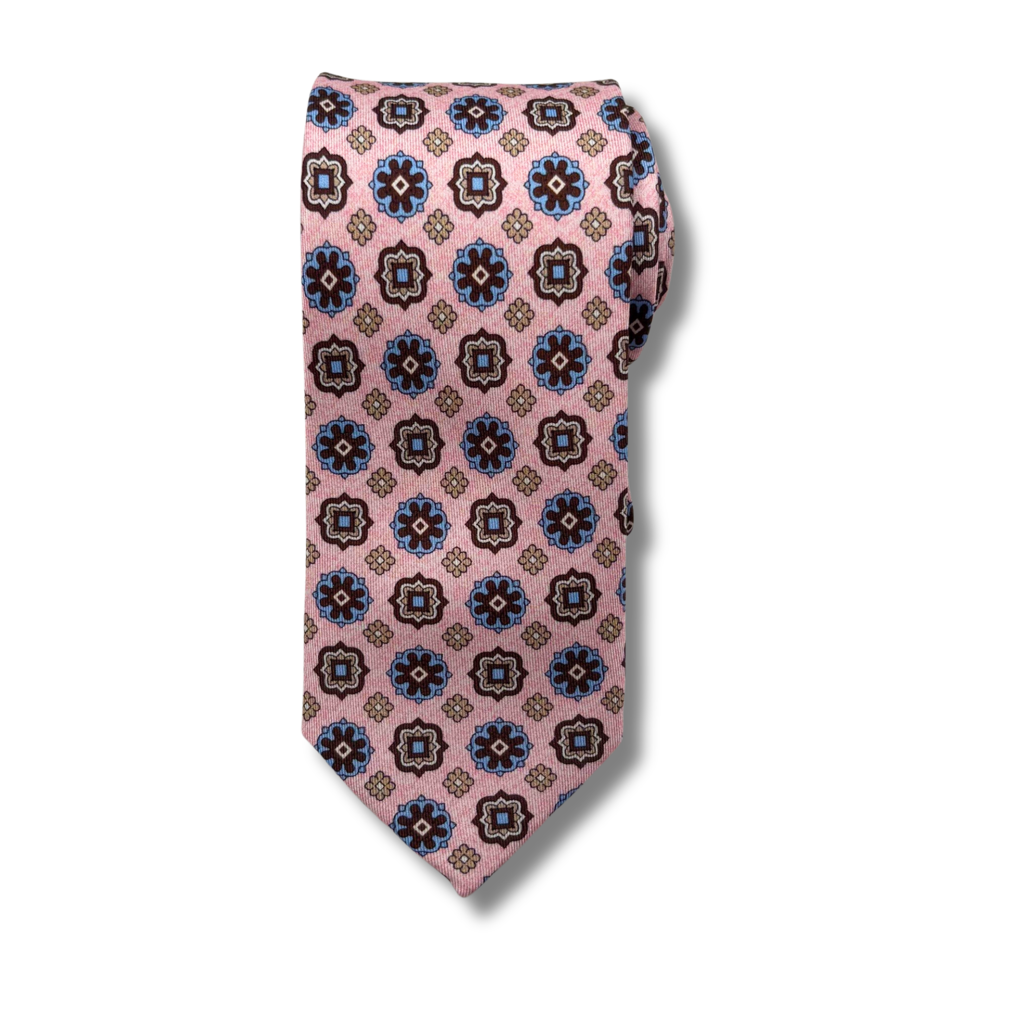S0049 Rosa/Blå Mønstret Slips